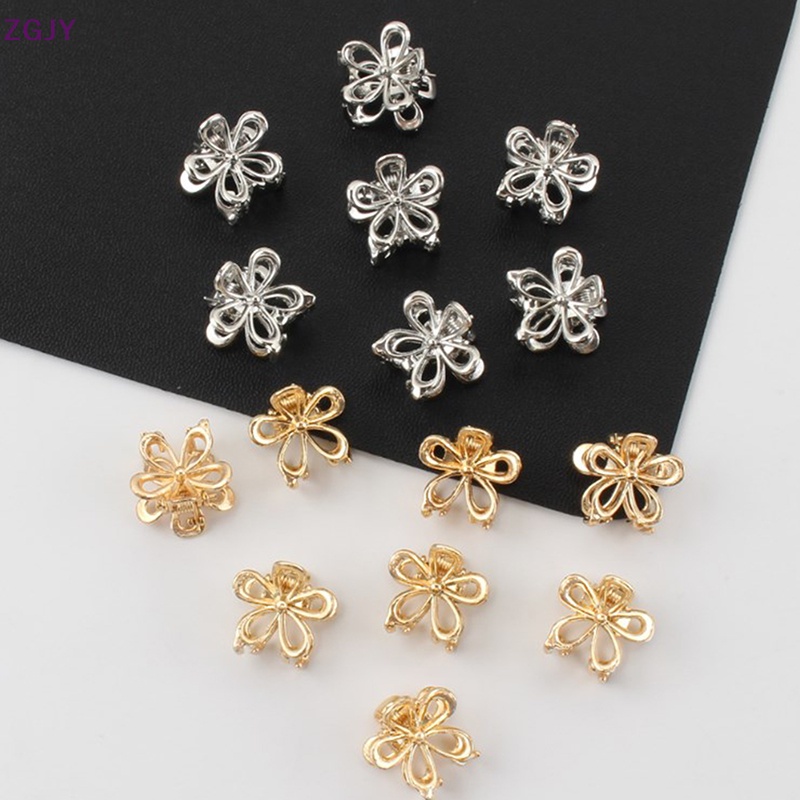 Set 2 Kẹp Tóc Kim Loại Mini Hình Hoa Thời Trang Cho Nữ Mới