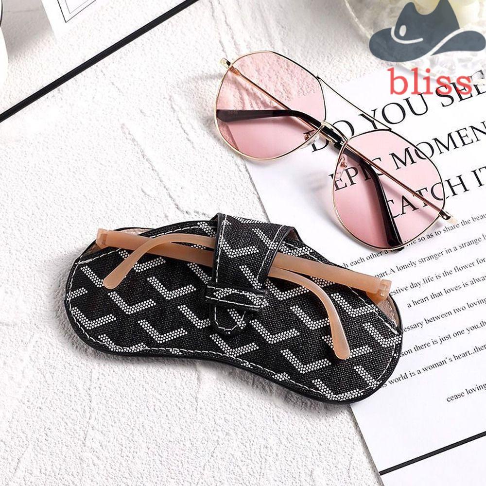 Túi Da PU Đựng Mắt Kính Chống Thấm Nước Họa Tiết Kẻ Sọc Phong Cách Hàn Quốc