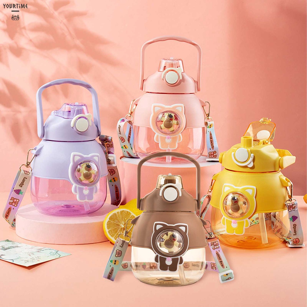 Bình Nước 1300ml Có Ống Hút Chống Tràn Tiện Dụng Cho Bé