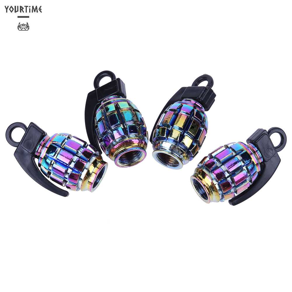 Bộ 4 Nắp Van Lốp Xe Màu Sắc Cầu Vồng