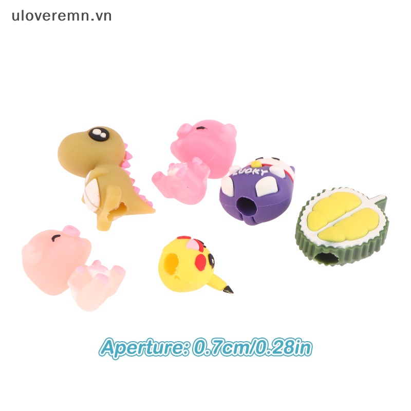 Set 10 Nắp Đậy Bút Chì Bằng Silicon Họa Tiết Hoạt Hình Dễ Thương