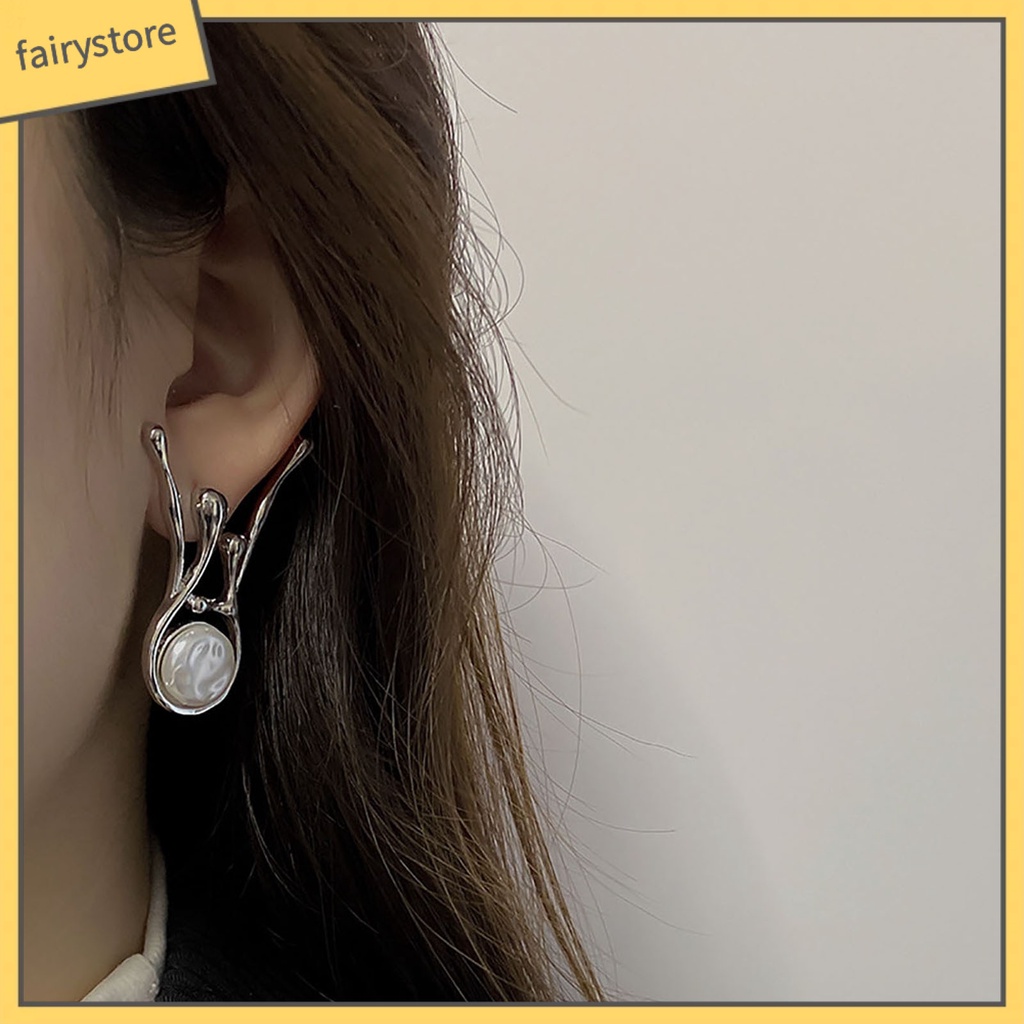 1 Cặp Bông Tai Ngọc Trai Giả Hình Dạng Độc Đáo Thời Trang