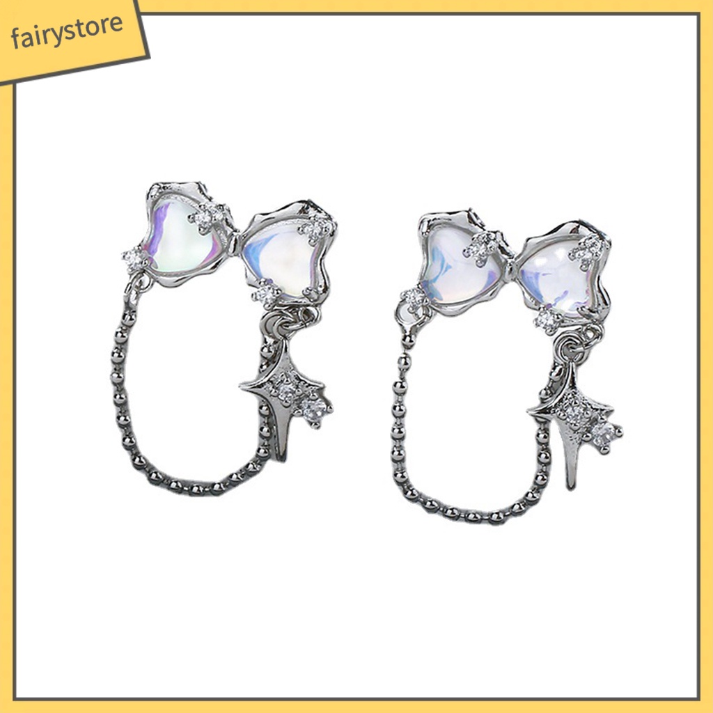 1 Khuyên Tai Dáng Dài Đính Đá Zircon Thời Trang