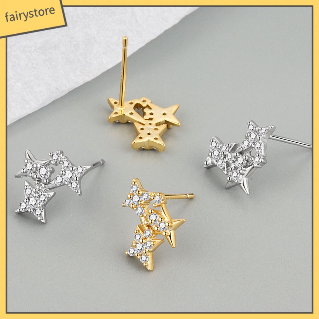 Bông Tai Hình Ngôi Sao Đính Đá Sang Trọng Cho Nữ