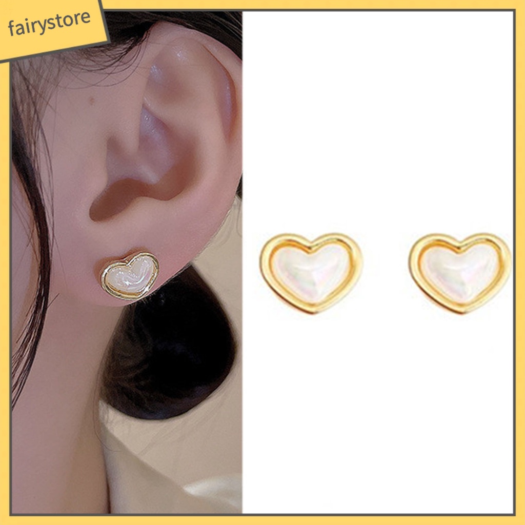 Set 1 / 2 Đôi Bông Tai Kẹp Đính Đá / Ngọc Trai / Vuông / Trái Tim Thời Trang Cho Nữ