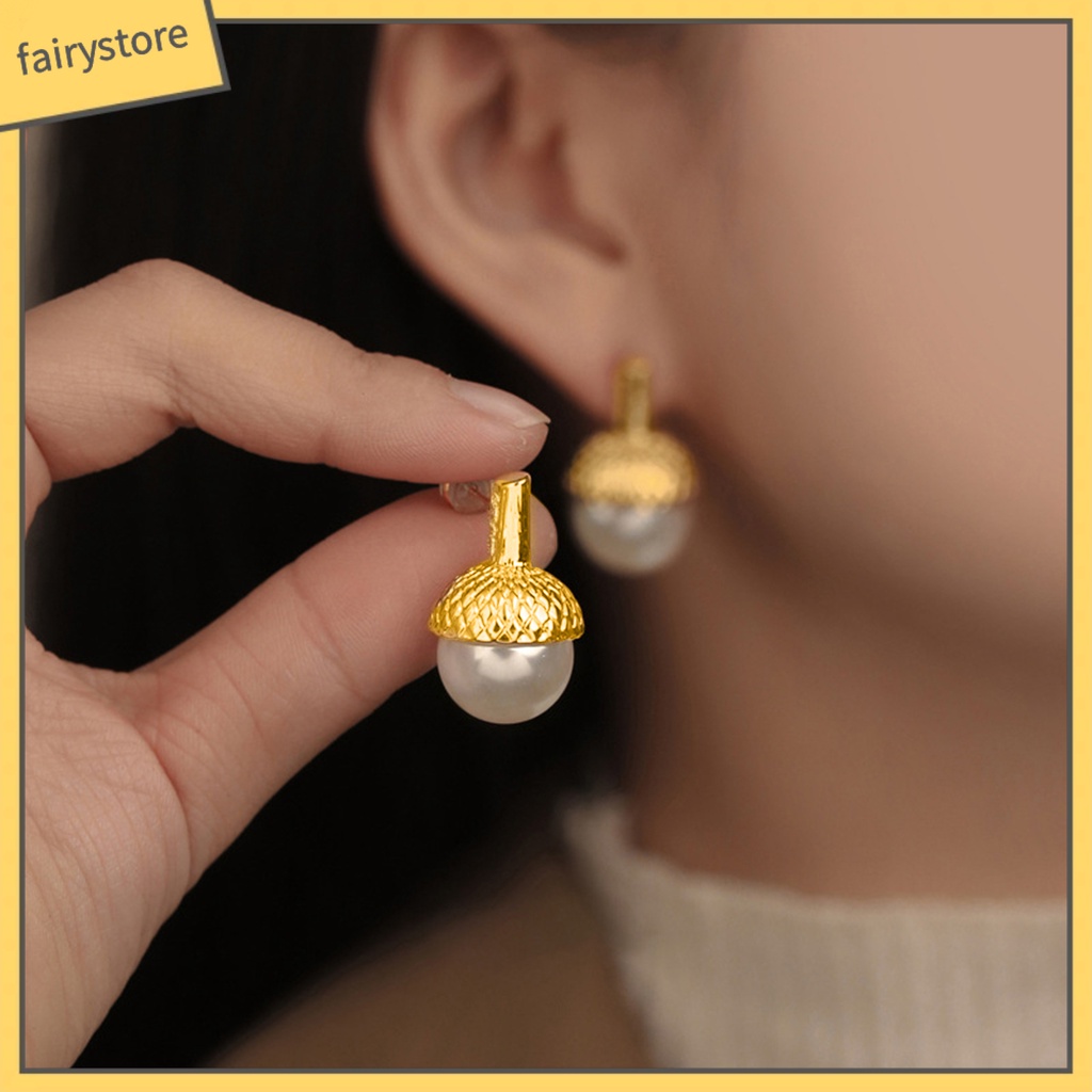 1 Đôi Bông Tai Hình Học Đính Ngọc Trai Giả Độ Bóng Cao Chống Mòn Không Gây Dị Ứng Thời Trang Cho Nữ