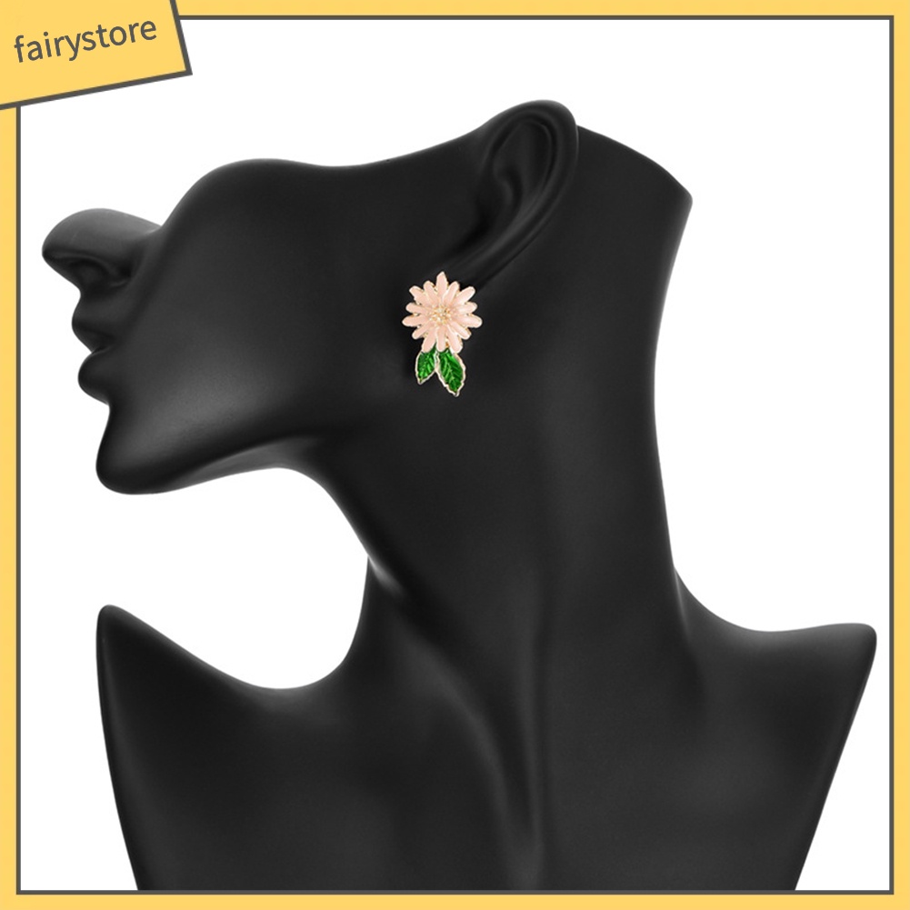 Bông Tai Hình Hoa Bằng Hợp Kim Tráng Men Thời Trang Cho Nữ