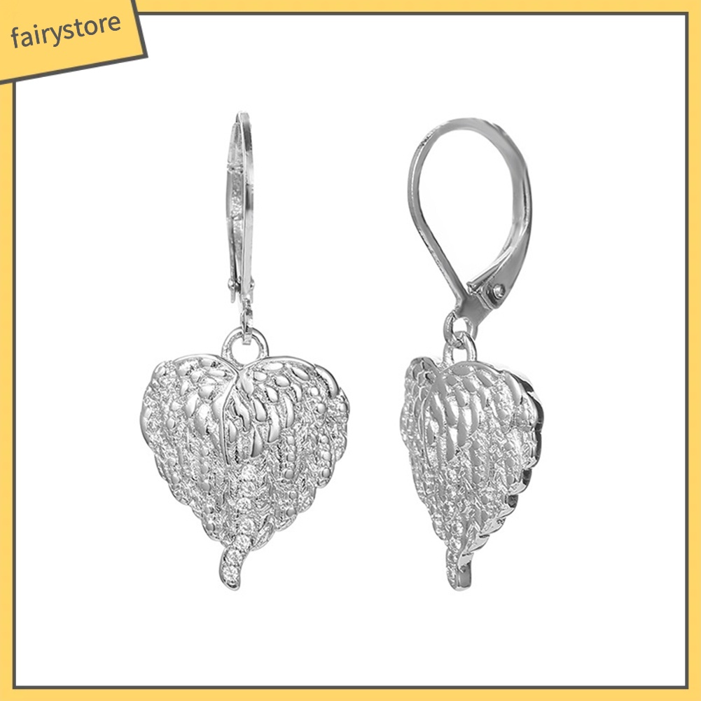 Bông Tai Hình Trái Tim Đính Đá Thời Trang Dành Cho Nữ