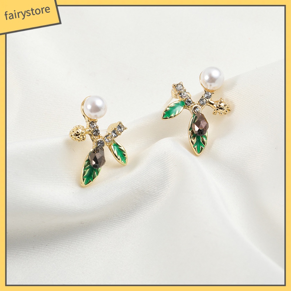 Bông Tai Đính Ngọc Trai Giả Thời Trang Dành Cho Nữ