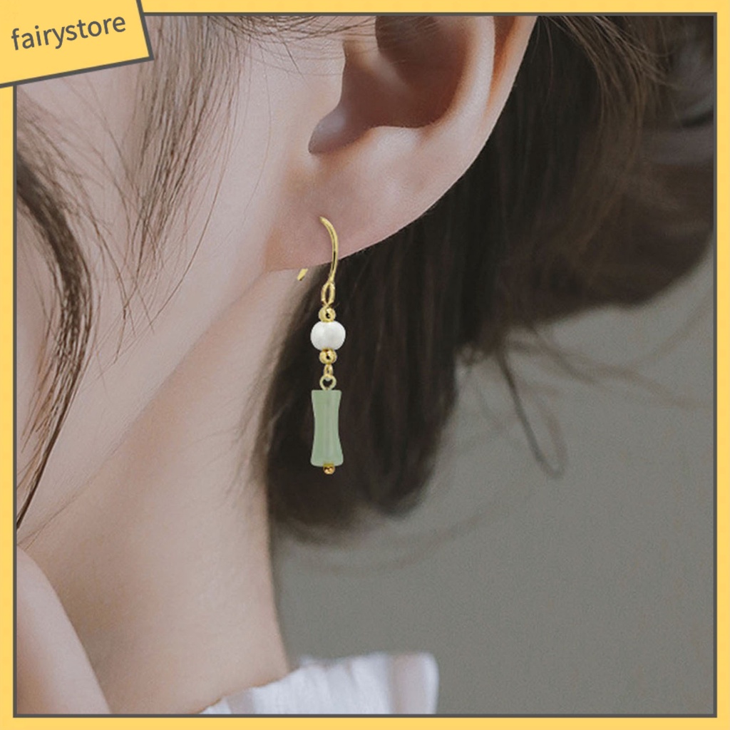 [FRO] 1 Đôi Bông Tai Móc Xỏ Hạt Ngọc Trai Giả Phong Cách Trung Quốc