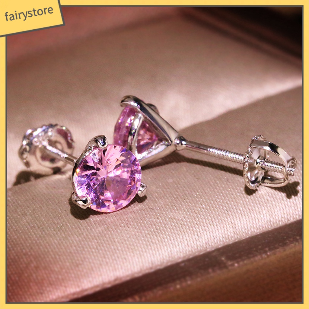 1 Đôi Bông Tai Đính Đá Thời Trang Dành Cho Nữ