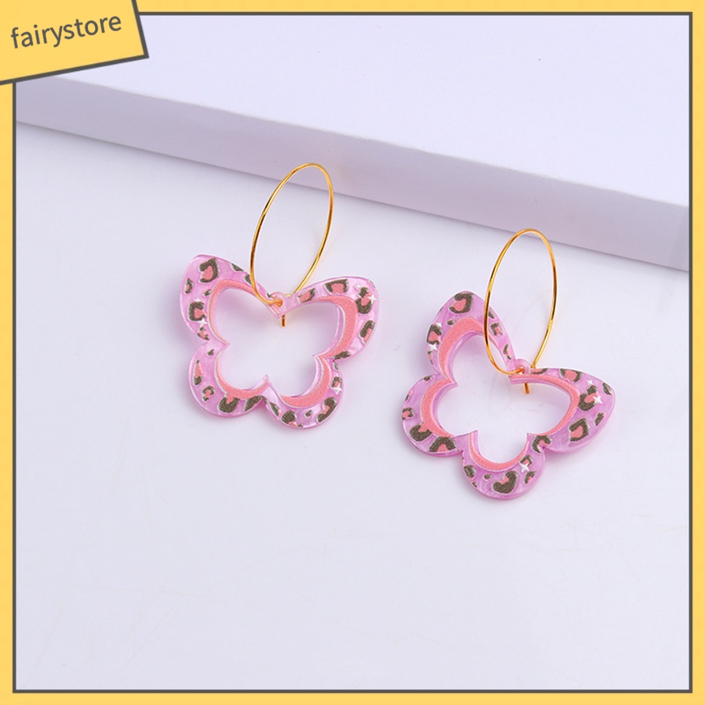 1 Đôi Bông Tai Hình Bướm Rỗng Nhiều Màu Phong Cách Vintage Dành Cho Nữ