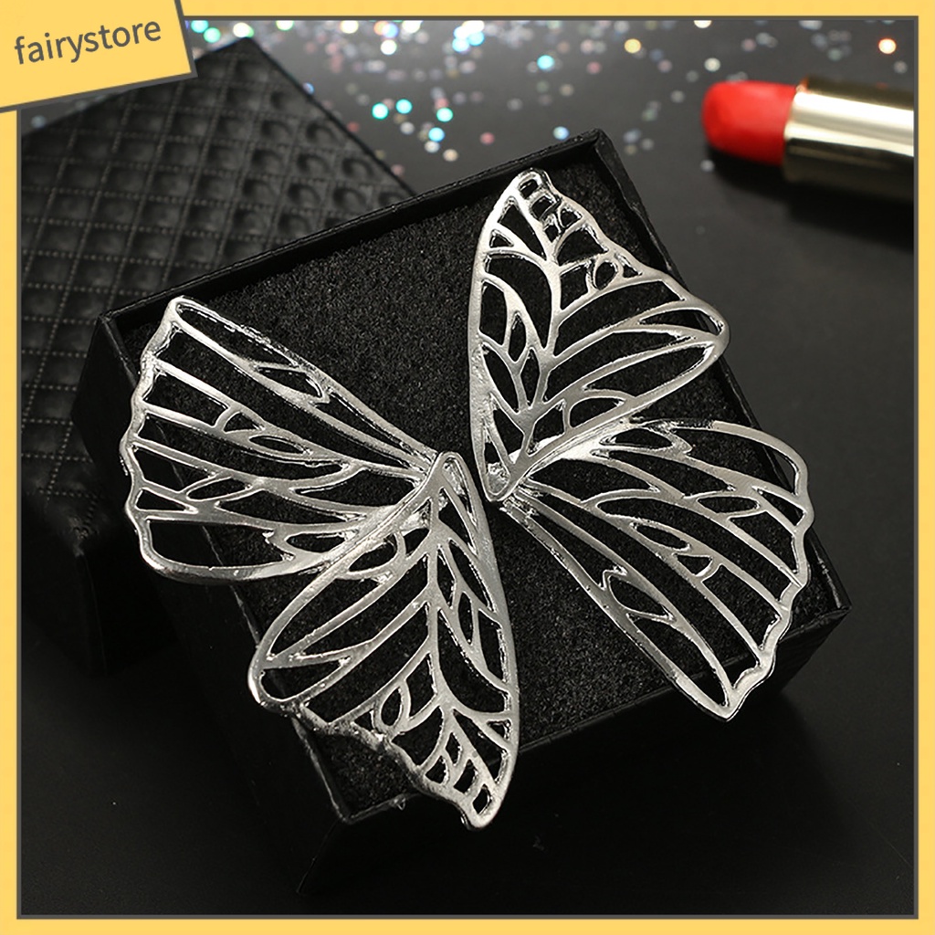 Bông Tai Hình Bướm Bằng Kim Loại Màu Trơn Thời Trang Dự Tiệc Cho Nữ