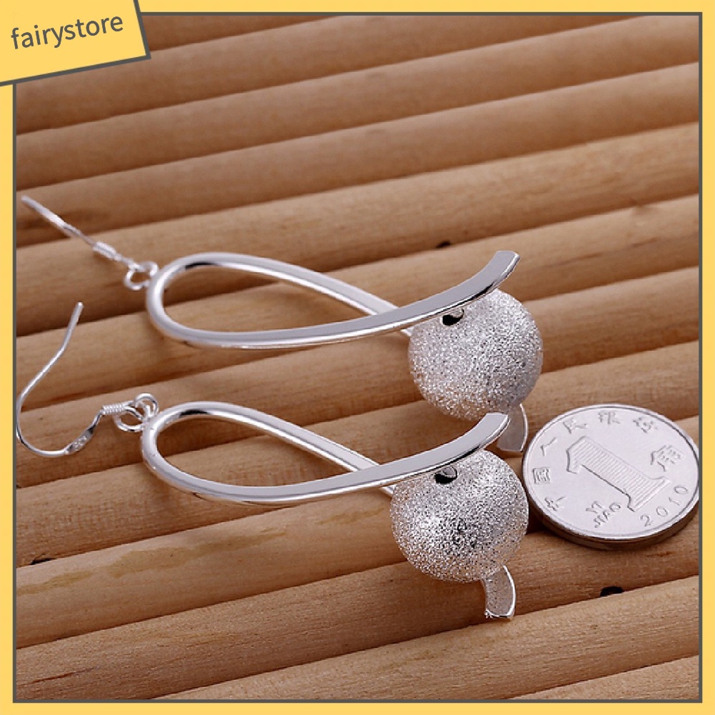 Bông Tai Mạ Bạc Dạng Móc Đính Hạt Thanh Lịch Cho Nữ