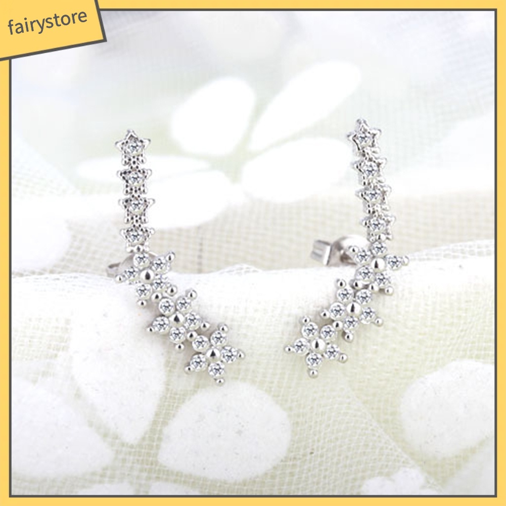 Khuyên Tai Đính Đá Zircon Hình Ngôi Sao Ngọt Ngào Thời Trang Cho Nữ