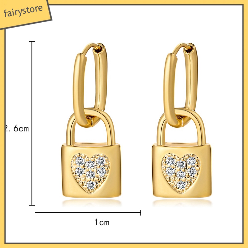 1 Đôi Bông Tai Hình Trái Tim Đính Đá Lấp Lánh Thời Trang Dự Tiệc