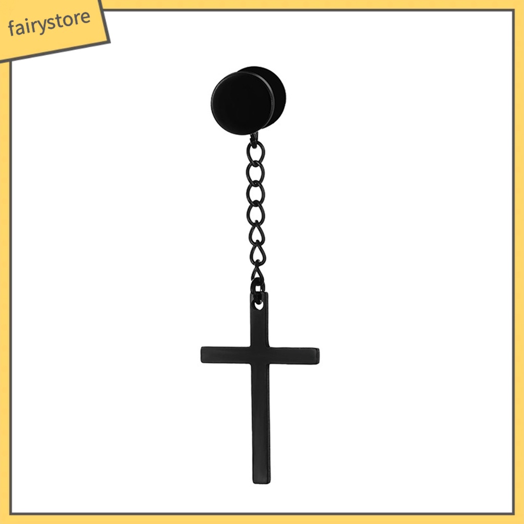 1 Khuyên Tai Lủng Lẳng Hình Học Mạ Điện Đơn Giản Phong Cách Hip Hop Cho Nam Nữ Mặc Hàng Ngày