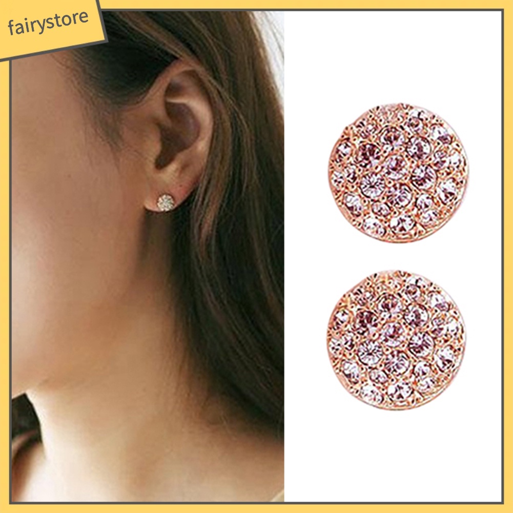 Đôi Khuyên Tai Đính Đá Pha Lê Thời Trang Cho Nữ