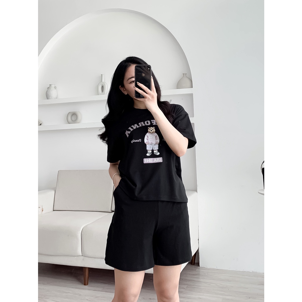 Set gấu mẹ con 100% cotton cực mát