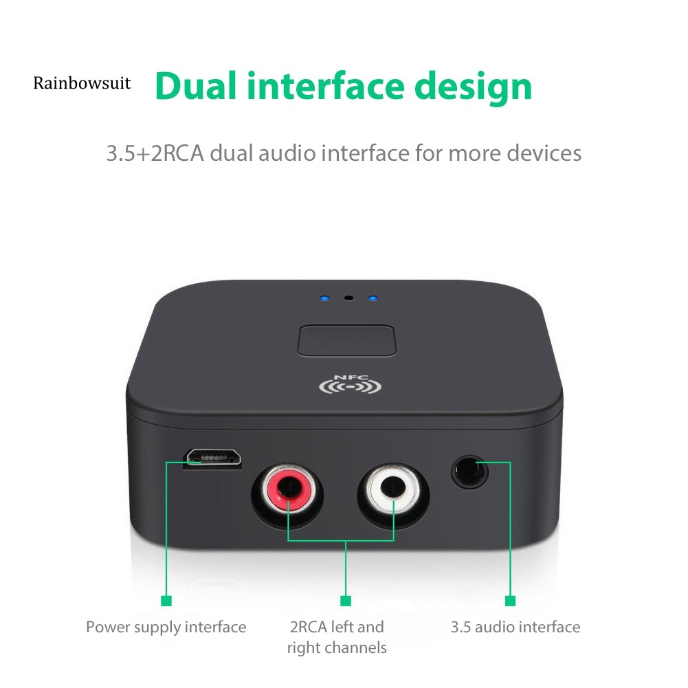 Thiết Bị Nhận Tín Hiệu Âm Thanh Bluetooth 5.0 Không Dây NFC AUX RCA Jack 3.5mm