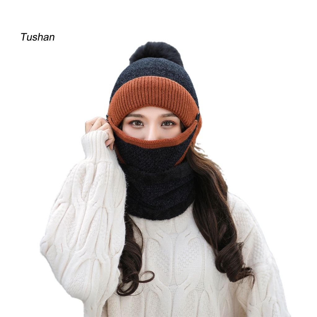 Mũ Beanie Dày Bảo Vệ Giữ Ấm Mùa Đông Cho Nữ