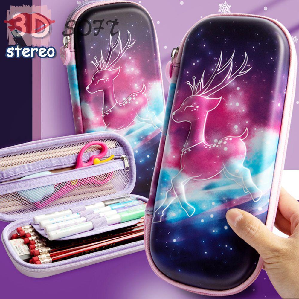 SOFTNESS Hộp Đựng Bút 3D Bằng EVA Chống Thấm Nước Kích Thước Lớn Dễ Thương Xinh Xắn