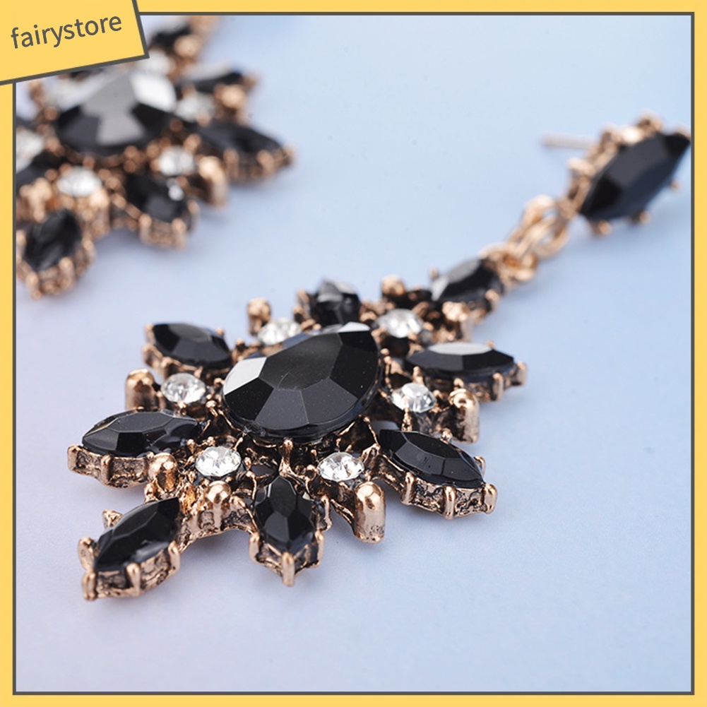 Bông Tai Hình Giọt Nước Đính Đá Lấp Lánh Dành Cho Nữ