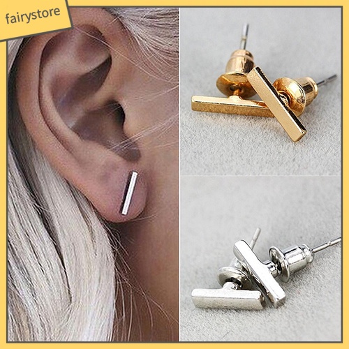 1 Đôi Bông Tai Hình Chữ Nhật Nhỏ Đơn Giản Phong Cách Punk Thời Trang Cho Nữ 1 Cặp