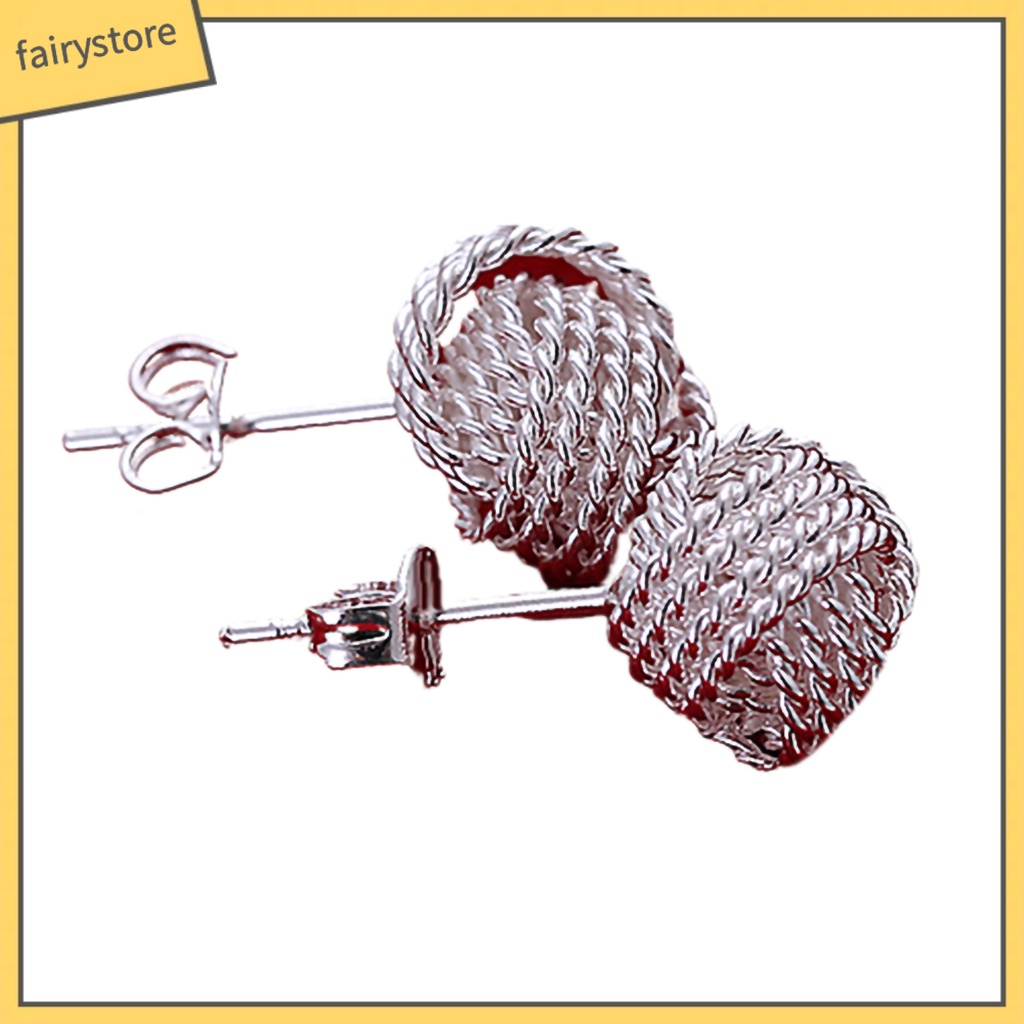 Bộ Khuyên Tai Bóng Lưới Hợp Kim Thân Thiện Với Da Thanh Lịch