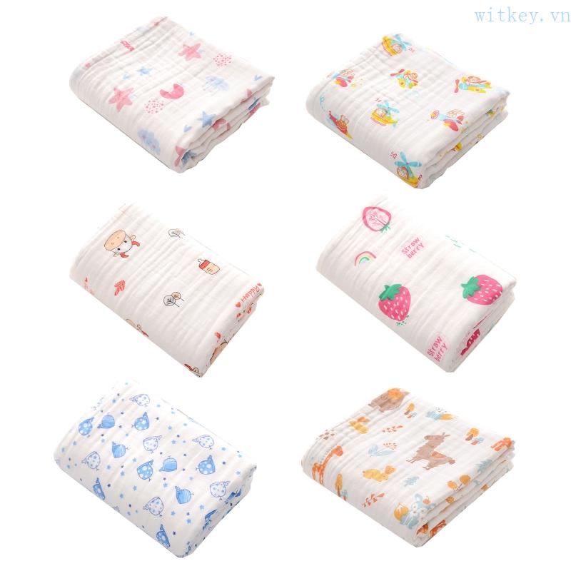 Chăn Quấn Em Bé 6 Lớp Chất Liệu Cotton Nguyên Chất Phong Cách Muslin