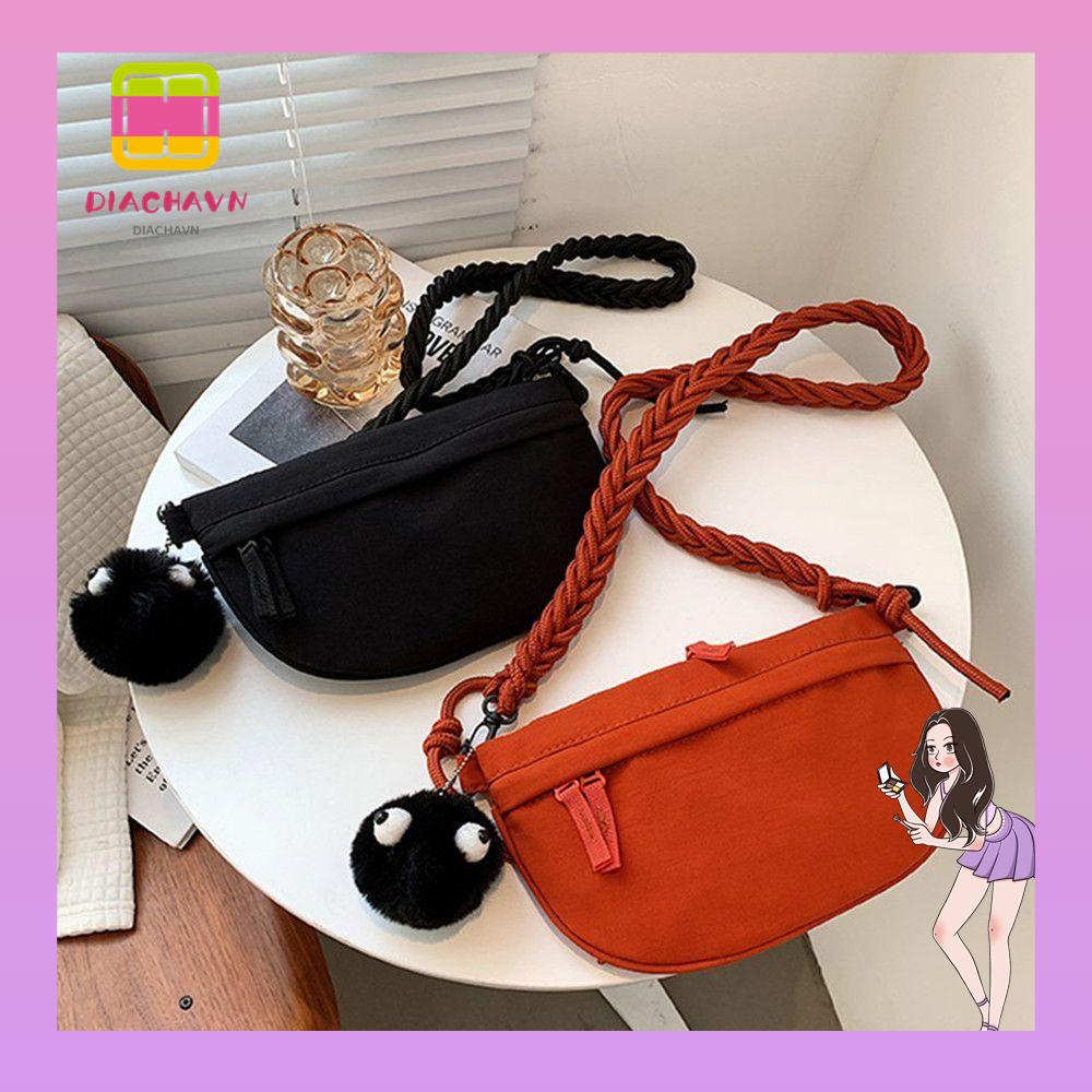 Túi Đeo Vai Bằng Vải Canvas Thiết Kế Nhỏ Gọn Dễ Thương