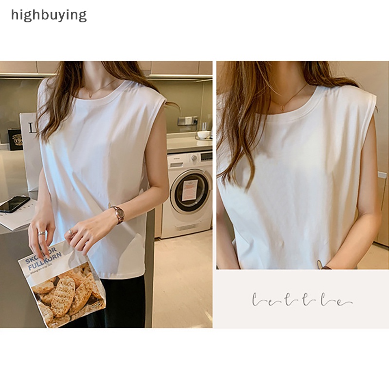 Áo Thun Sát Nách Cổ Tròn Dáng Rộng Màu Trơn Thời Trang Cho Nữ