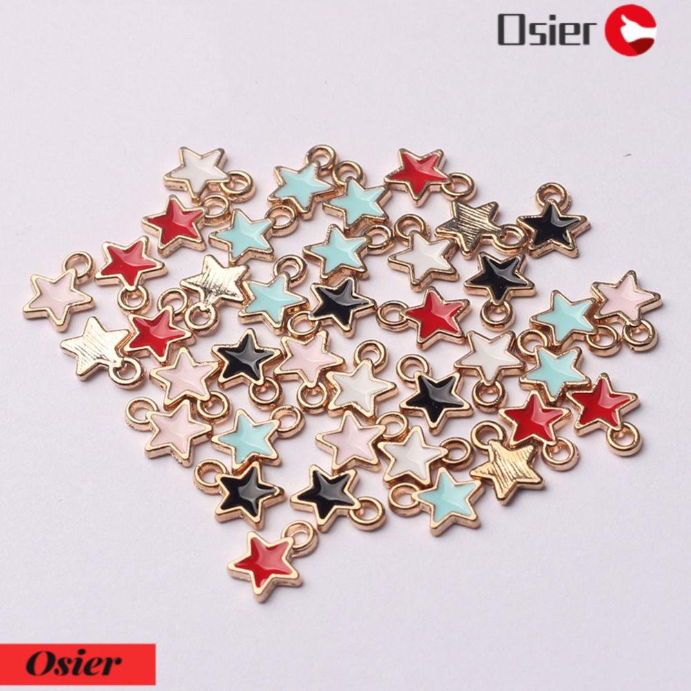 Set 1 50 Mặt Dây Chuyền Hình Ngôi Sao Tráng Men Màu Sắc Ngọt Ngào Kích Thước 6mm DIY