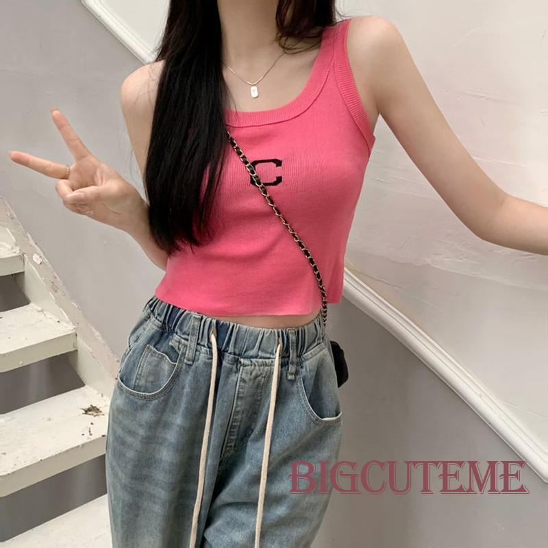 Áo Croptop Không Tay In Chữ Thời Trang Mùa Hè Dành Cho Nữ