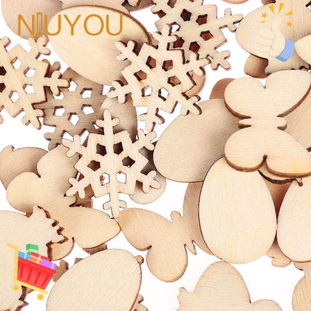 Bộ 50 Mặt Dây Chuyền Khắc Họa Tiết Trang Trí Giáng Sinh DIY