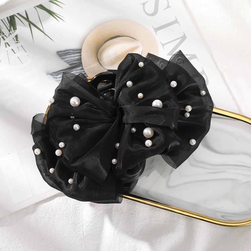 Kẹp tóc HAIMEIKANG phối đính ngọc trai bằng nhựa cỡ lớn thiết kế tinh tế thời trang cho nữ