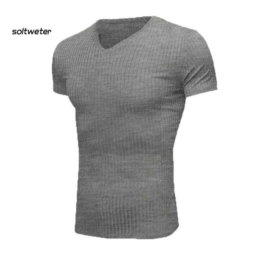 Áo nam Cổ Chữ V Màu Sắc Thời Trang Mùa Hè Thoáng Khí