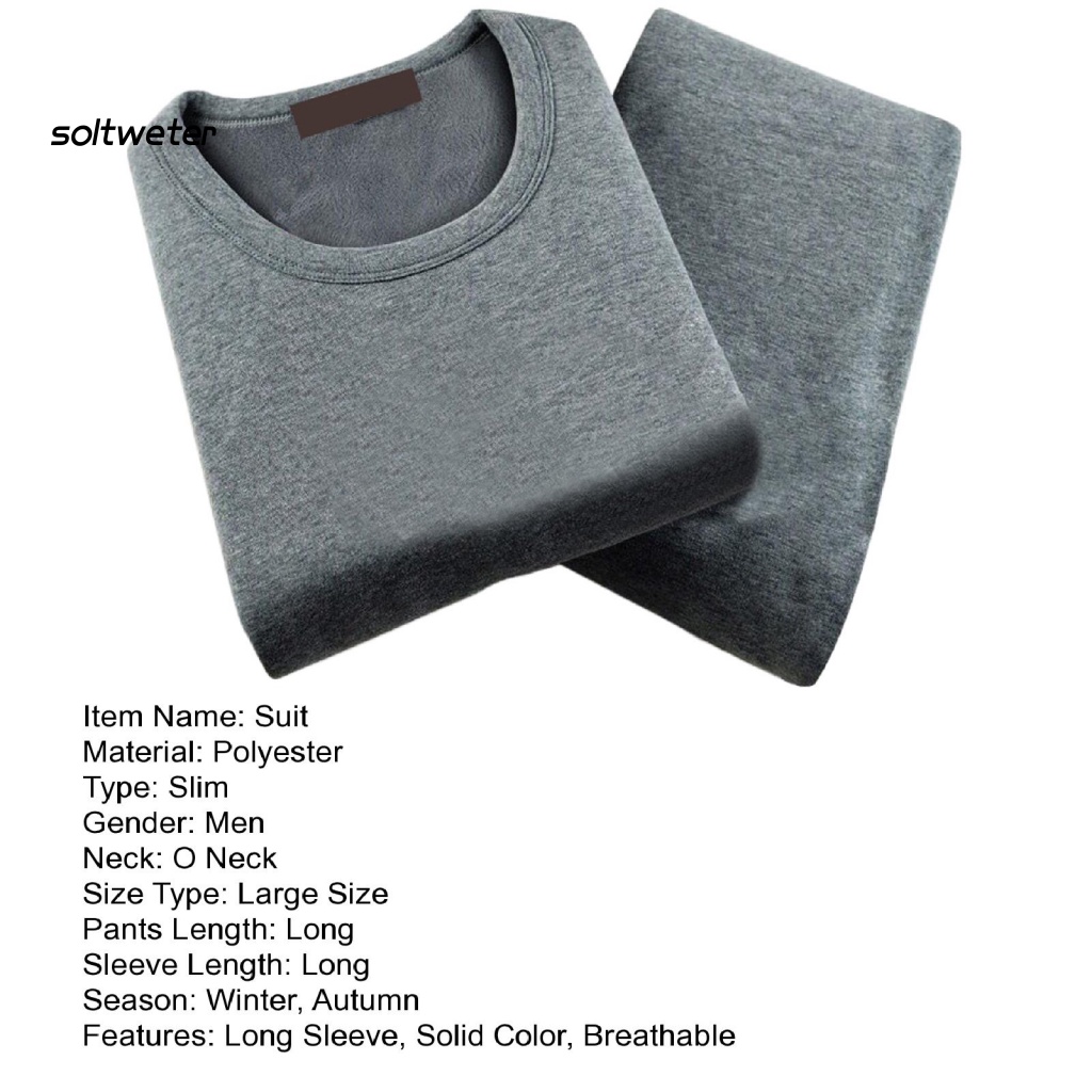 Bộ Đồ Lót 2 Mảnh Gồm Áo Cổ Thuyền Tay Dài Vải Lông Dày Dặn Lưng Cao Co Giãn Chống Dầu Mỡ Độ Co Giãn Cao Cho Nam