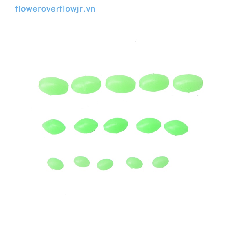 100 Hạt Xỏ Lỗ Hình Oval Mềm Phát Sáng Kích Thước 5mm / 8mm / 10mm Dùng Trong Câu Cá