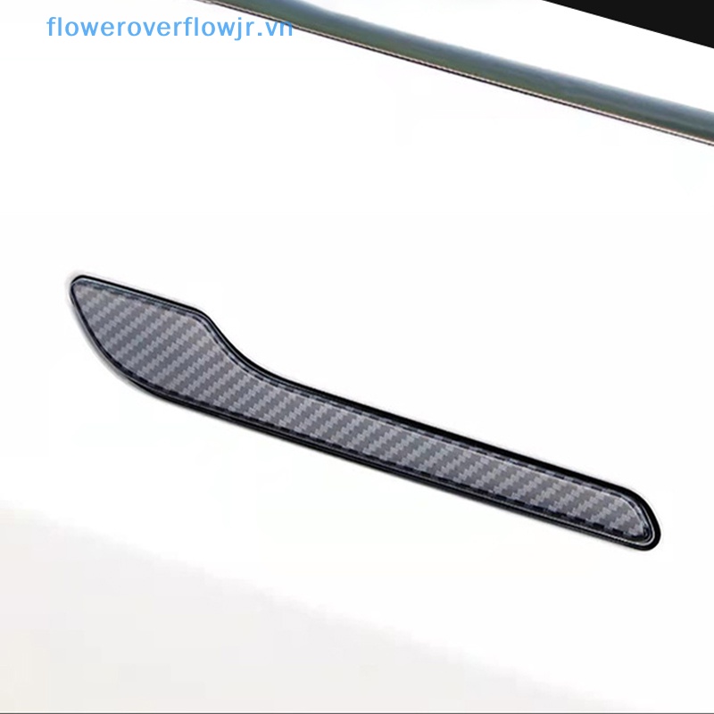 Bộ 4 Miếng Dán Tay Nắm Cửa Xe Hơi Tesla Model 3 2023 Bằng ABS Họa Tiết Sợi Carbon