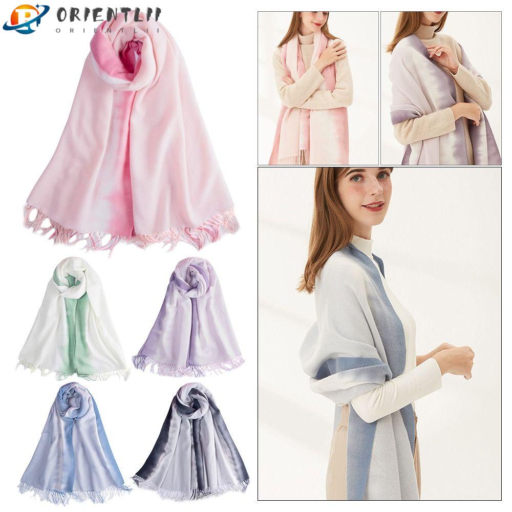 Khăn Choàng Cổ Vải Cashmere 200 * 70cm Phối Tua Rua Sang Trọng