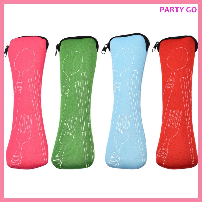 Bộ 4 Túi Đựng Dao Nĩa Bằng Thép Không Gỉ Tiện Dụng Khi Đi Du Lịch