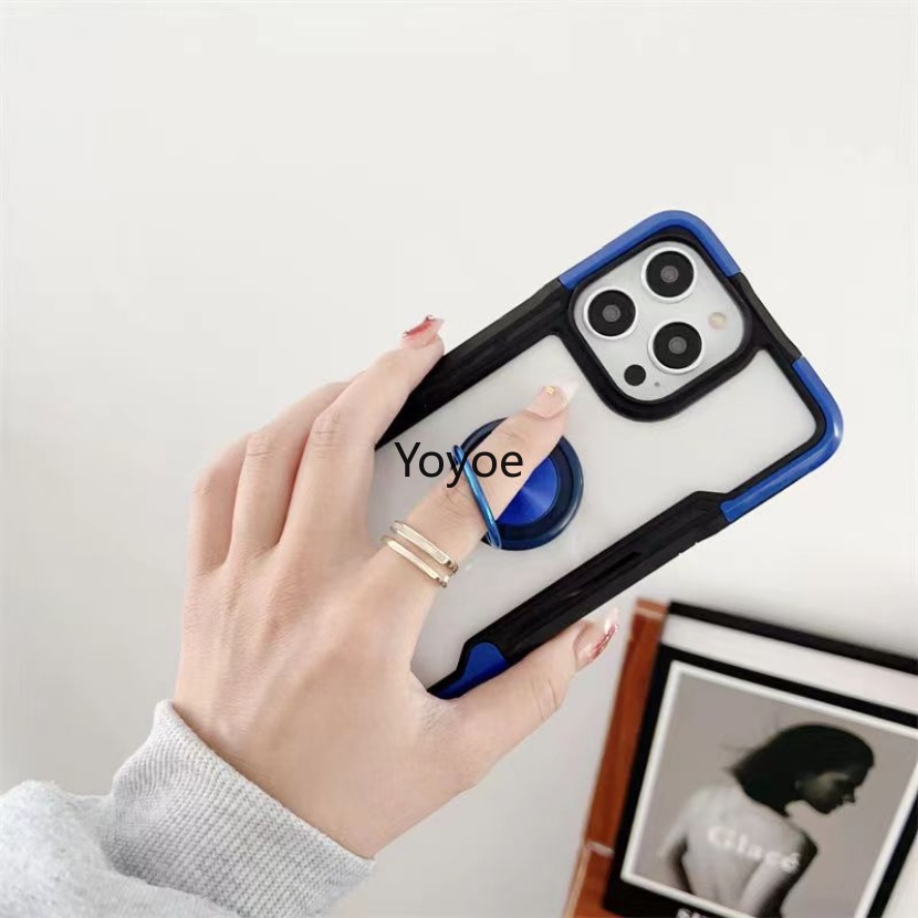 Ốp Điện Thoại Armor Silicone Trong Suốt Có Thanh Đỡ Chống Sốc Cho iPhone 14 13 12 11 Pro Max X XS XR 7 8 Plus