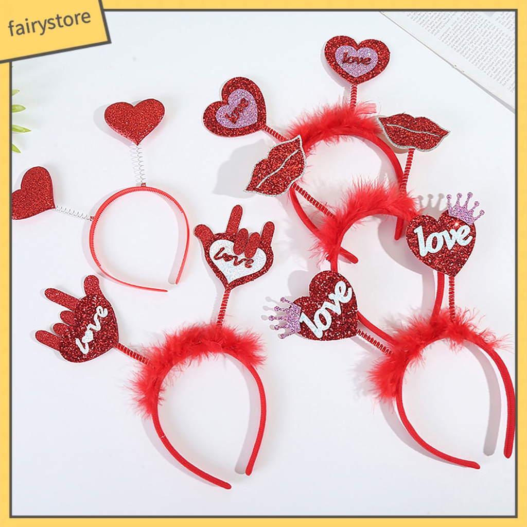 [FRO] Băng Đô Cài Tóc Hình Ăng Ten Trái Tim Đính Kim Sa Vui Nhộn Cho Tiệc Hóa Trang