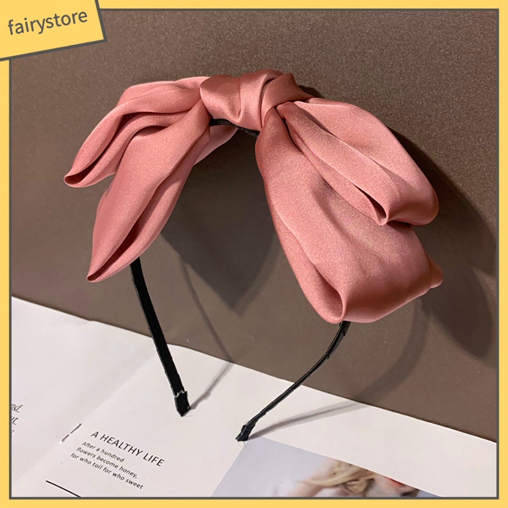 Băng Đô Nơ Cài Tóc Màu Trơn Phong Cách Vintage Thời Trang Cho Nữ