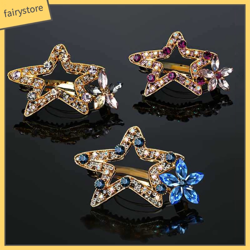 Kẹp Tóc Hình Ngôi Sao Đính Đá Thời Trang Cho Nữ