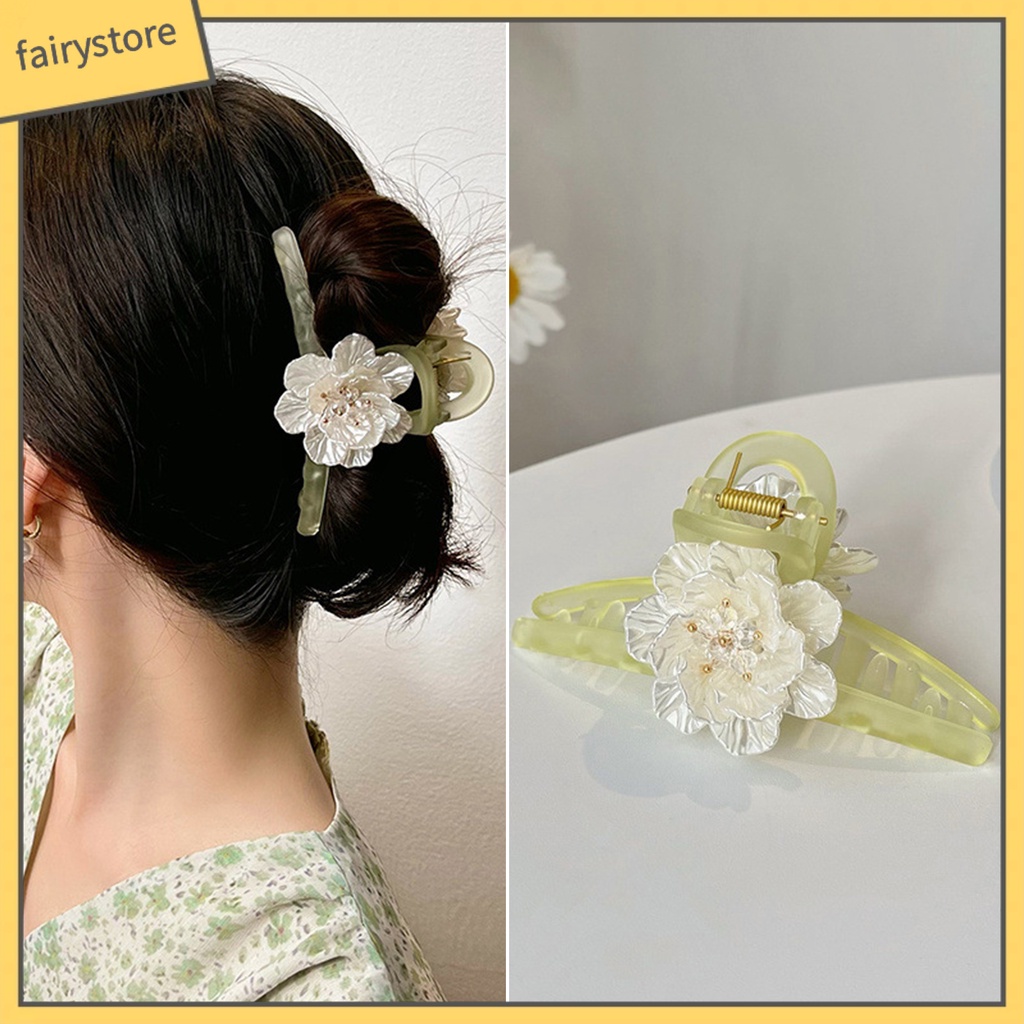 [FRO] Kẹp Tóc Càng Cua Đính Hoa Sang Trọng Thanh Lịch Chất Lượng Cao Viền Mịn Màng Phong Cách Ngọt Ngào Cho Nữ
