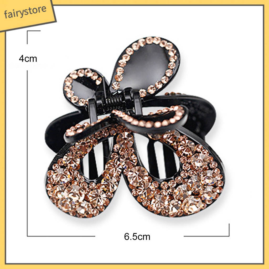 Kẹp Tóc Càng Cua Đính Đá Hình Bướm Bằng Nhựa Cho Nữ