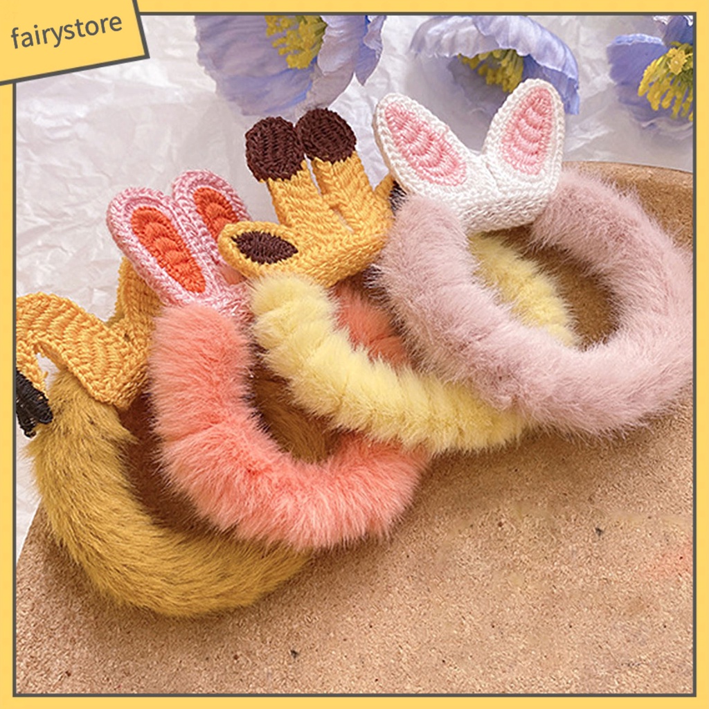 Băng Đô Cài Tóc Phủ Lông Họa Tiết Hoạt Hình Quyến Rũ Cho Nữ