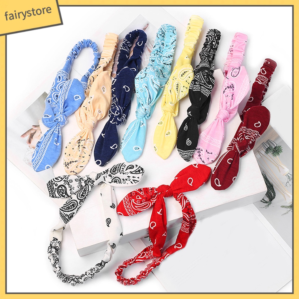 Băng Đô Cài Tóc Rửa Mặt Co Giãn Tốt Thắt Nơ In Họa Tiết Phong Cách Hàn Quốc Cho Nữ